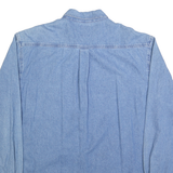 DICKIES Mens Blue Denim Button Down Shirt 2XL Cotton Blend Workwear Casual