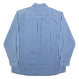 DICKIES Mens Blue Denim Button Down Shirt 2XL Cotton Blend Workwear Casual