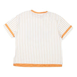 LOONEY TUNES Mens White & Orange Bugs Bunny Graphic T-Shirt S Short Sleeve Crew