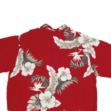 PURITAN Mens Red Floral Button Jacket L Viscose Blend Hawaiian Style