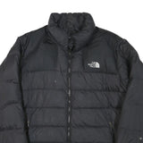 THE NORTH FACE Womens Black Puffer Jacket L Polyester Blend Zip 700 Fill Warm