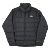 THE NORTH FACE Womens Black Puffer Jacket L Polyester Blend Zip 700 Fill Warm