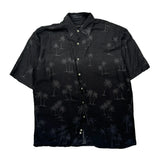 Van Heusen Hawaiian Shirt - Large Black Viscose