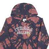 CHAMPION Womens Black & Brown Ithaca College Tie Dye ¼ Zip Hoodie L Cotton Blend