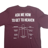 RUSSELL ATHLETIC Mens Maroon Graphic T-Shirt M Short Sleeve Crew Neck Religious