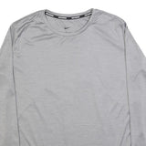 NIKE Womens Grey Long Sleeve Crew Neck Performance T-Shirt L Lightweight