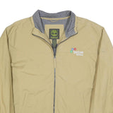TIMBERLAND Mens Beige Cotton Blend Zip Jacket XL Plain Lightweight Workwear
