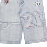BLU DEISE Mens Denim Blue Patch Detail Casual Shorts L W36