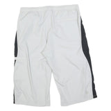 NIKE Mens White & Black Casual Shorts L W36 Relaxed Fit Polyester Blend Button