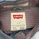 Levis Striped Shirt - Large Blue Cotton