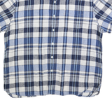 LEVI'S Mens Blue & White Checked Linen Blend Shirt XL Casual Summer Light