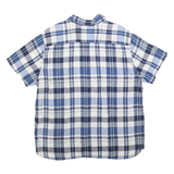 LEVI'S Mens Blue & White Checked Linen Blend Shirt XL Casual Summer Light