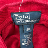 Age 12 Months Polo By Ralph Lauren Polo Shirt - 3XS Red Cotton