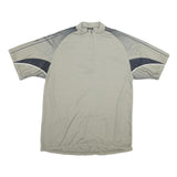 LOUIS GARNEU Mens Grey & Black Modern T-Shirt L Short Sleeve 1/4 Zip