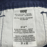 Levis Slim Cord Pants - 31″ Waist Blue Cotton Blend