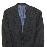 BARDINI Mens Blue & Brown Houndstooth Tailored Jacket M Woven Button Closure