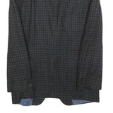 BARDINI Mens Blue & Brown Houndstooth Tailored Jacket M Woven Button Closure