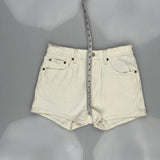 Levis Denim Shorts - 30W UK 10 White Cotton