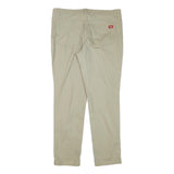 DICKIES Womens Cotton Blend Beige Slim Slim Straight Trousers W34 L30 Casual
