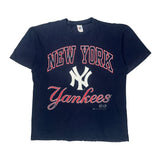 New York Yankees Bulletin Athletic Mlb T-Shirt - Large Navy Cotton