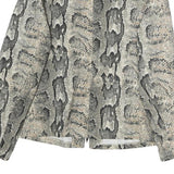 CANDA Womens Beige & Black Snake Print Jacket M Polyester Zip