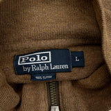 Polo By Ralph Lauren 1/4 Zip - Large Brown Cotton