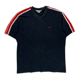Nike Striped T-Shirt - XL Red Cotton