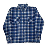 Dickies Checked Flannel Shirt - Large Blue Cotton
