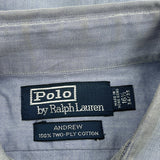 Andrew Polo By Ralph Lauren Shirt - Large Blue Cotton