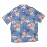 CARIBBEAN Mens Blue Pineapple & Floral Hawaiian Shirt S Relaxed Cotton Blend