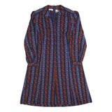 ARA MODELL Womens Navy & Burgundy Floral Striped Shirt Dress Polyester Blend