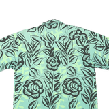 SURFING SAFARI Mens Blue Green Floral Pattern Shirt XL Cotton Blend Casual