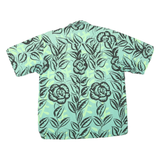 SURFING SAFARI Mens Blue Green Floral Pattern Shirt XL Cotton Blend Casual