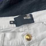 Love Moschino Embroidered Trousers - 33W UK 12 White Cotton