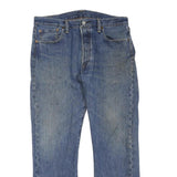 LEVI'S 501 Mens Regular Blue Denim Button Regular Fit Jeans W34 L30 Classic