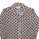 BANYAN Mens Blue Maroon & Yellow Checked Shirt L Classic Nylon Long Sleeve