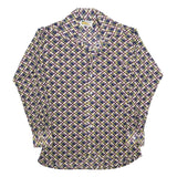 BANYAN Mens Blue Maroon & Yellow Checked Shirt L Classic Nylon Long Sleeve