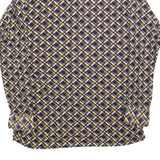 BANYAN Mens Blue Maroon & Yellow Checked Shirt L Classic Nylon Long Sleeve