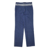 Womens Patchwork Blue Denim Regular Fit Straight Leg Jeans Cotton Blend W30 L30