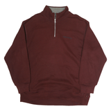 NAUTICA Mens Maroon 1/4 Zip Hoodie 2XL Cotton Pullover Sweatshirt