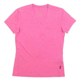 JACK WOLFSKIN Womens Pink T-Shirt S Short Sleeve V-Neck Lightweight Sport