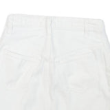 Womens White Mini Cotton Blend Button Skirt XS Casual Denim Style Summer
