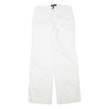 LAUREN RALPH LAUREN Womens Cotton Blend White Regular Straight Trousers W29 L30