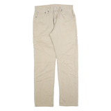 LEVI'S Mens Regular Beige Cotton Blend Trousers W32 L34 Classic Zip Pocket