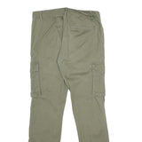 PIER ONE Mens Cotton Blend Green Regular Cargo Jogger Trousers W30 L32 Pocketed