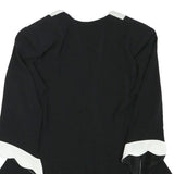 WOMENSTYL Womens Black & White Jacket M Polyester Blend Button Scalloped Trim