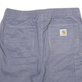 CARHARTT Mens Shorts Blue Casual L W33 Cotton Blend Drawstring Waist