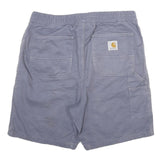 CARHARTT Mens Shorts Blue Casual L W33 Cotton Blend Drawstring Waist