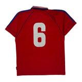 Number 6 Adidas Football Shirt - Medium Red Polyester