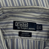 Andrew Polo By Ralph Lauren Striped Shirt - Large Blue Cotton